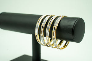 Native Design Two- Tone Gold Set of 4 Bangles