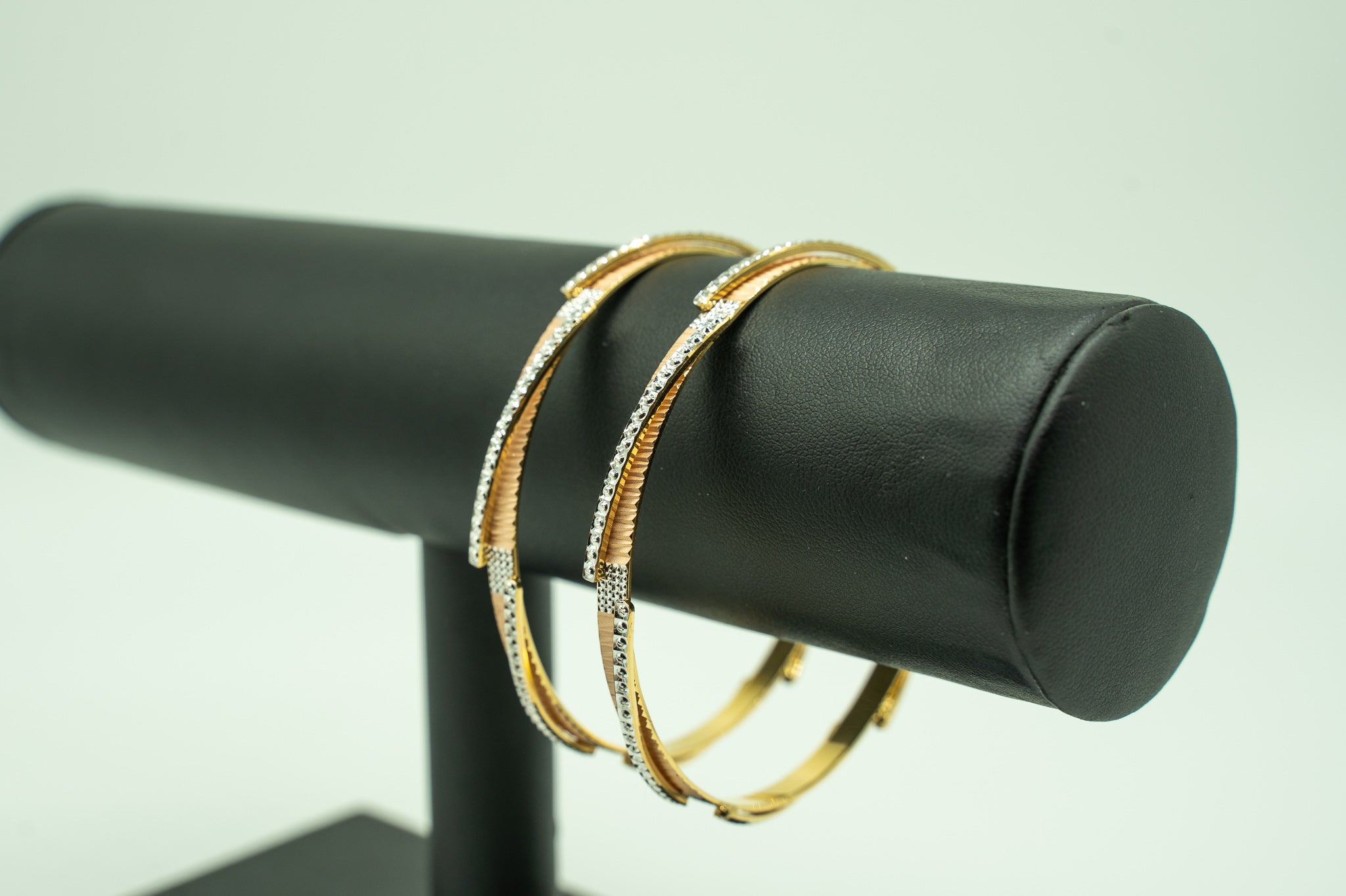 Slay Tri- Color 22k Gold set of 2 Bangles