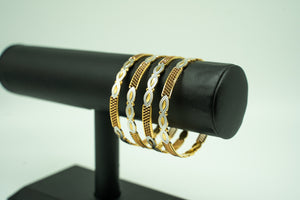 Infinity Design- Two Toned 22k Gold Set of 4 Bangles