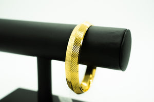 Double Sided- Large Textured Mens 22k Kara Bracelet