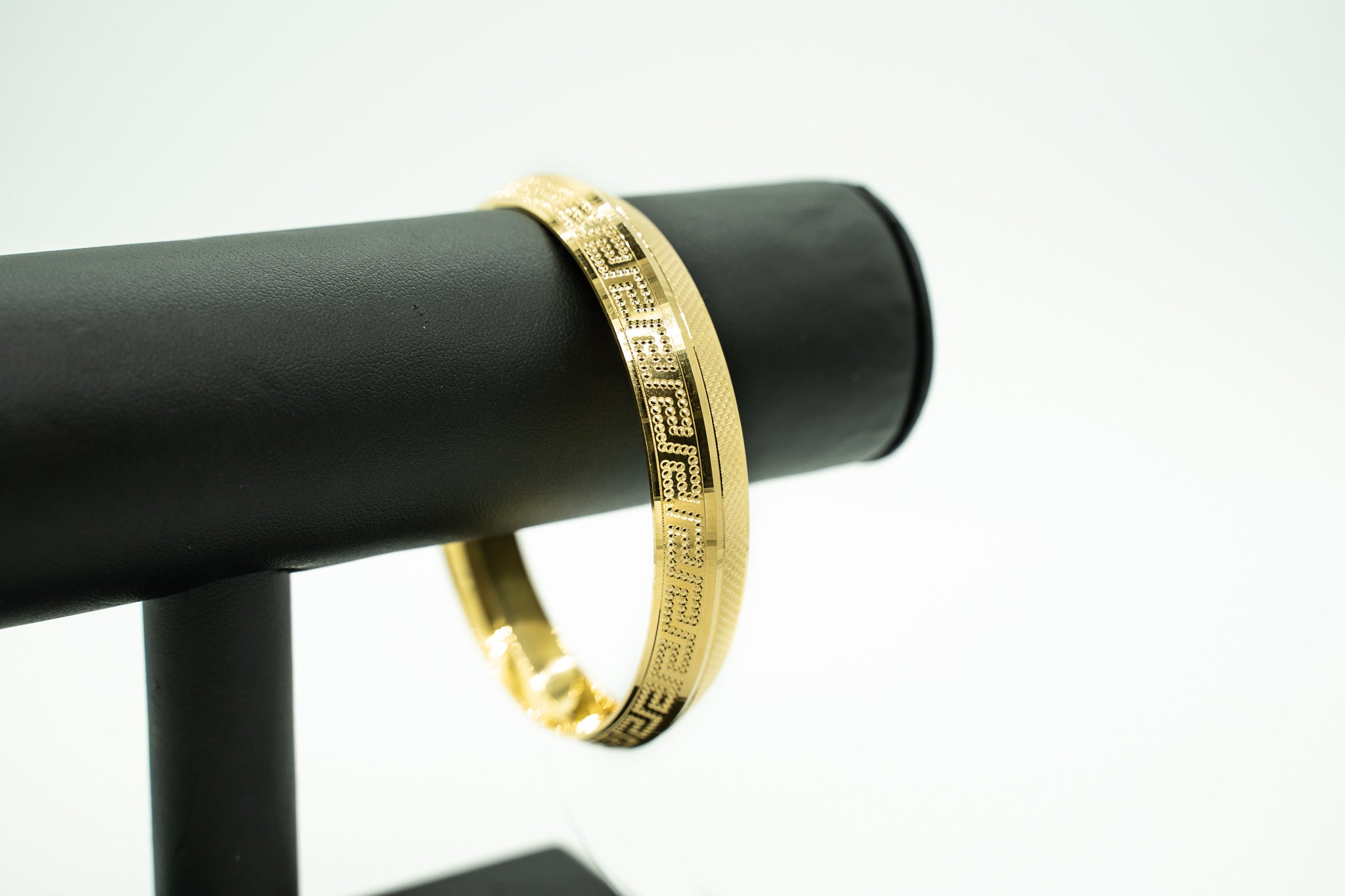 Double Sided- Micro Textured Design 22k Mens Kara Bracelet